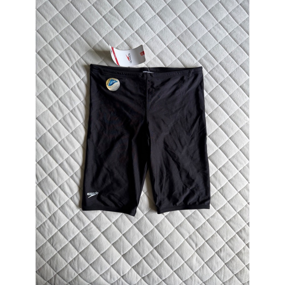 Y2K VTG NWT Speedo Classic Black Jammer Swimsuit Sz 34 Essentials Micheal Phelps